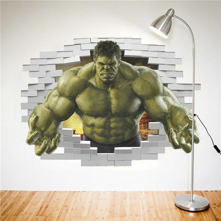 3D Cartoon Super Hero Avengers Hulk Wall Sticker Kids Room Decor Vinyl Decal